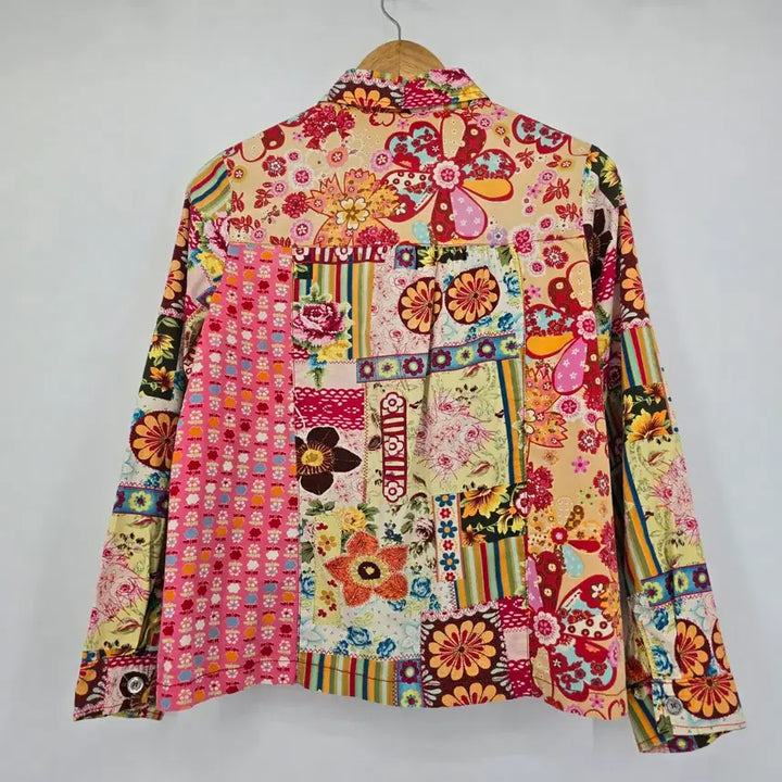 [BUNJANG] R. ROME Patchwork Floral Pattern Shirt Jacket / 패치워크 플라워 패턴 셔츠 자켓 [B20596]