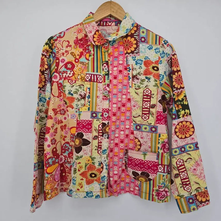 [BUNJANG] R. ROME Patchwork Floral Pattern Shirt Jacket / 패치워크 플라워 패턴 셔츠 자켓 [B20596]