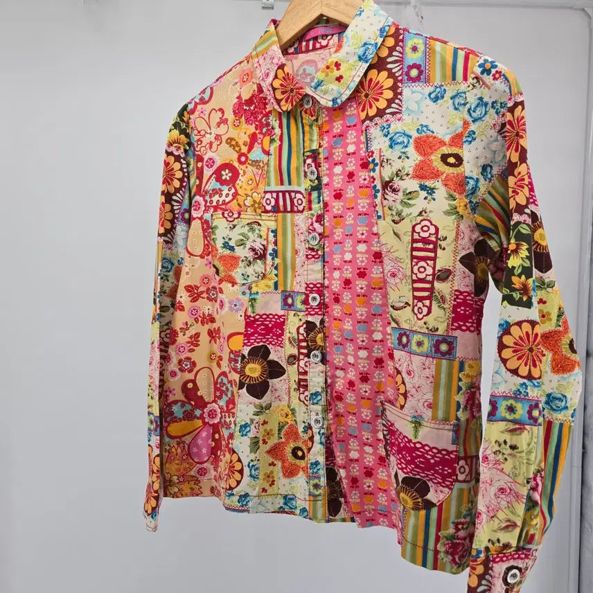 [BUNJANG] R. ROME Patchwork Floral Pattern Shirt Jacket / 패치워크 플라워 패턴 셔츠 자켓 [B20596]