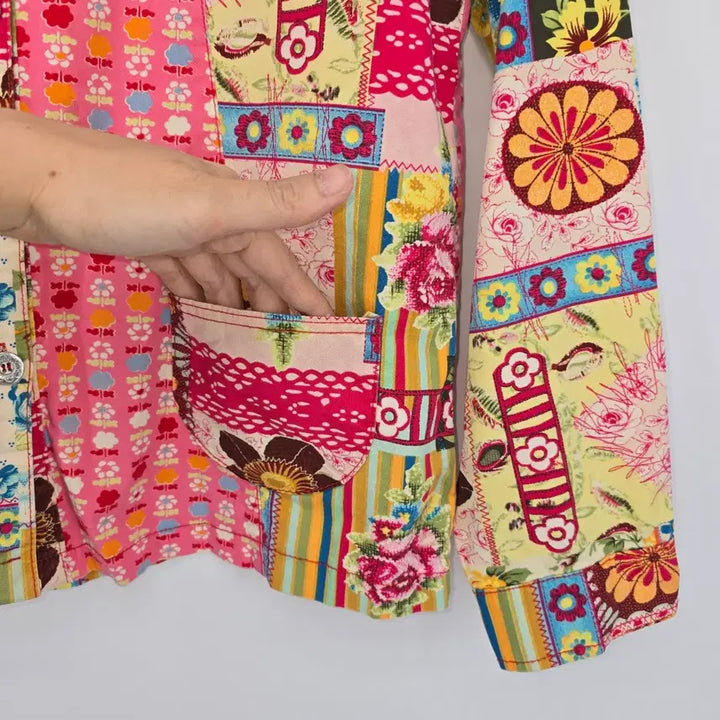 [BUNJANG] R. ROME Patchwork Floral Pattern Shirt Jacket / 패치워크 플라워 패턴 셔츠 자켓 [B20596]
