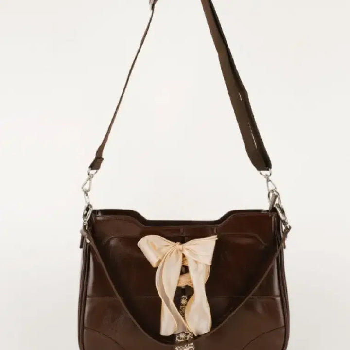[BUNJANG] Ovuni Chocolate Brown Bustier Ribbon Bag / [ovuni] 오부니 뷔스티에 리본 가방_초콜릿브라운