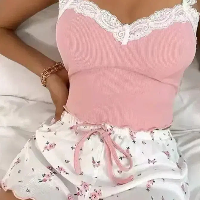 [BUNJANG] Pink Lace Pajama Set / 레이스 핑크 잠옷 세트  3개  20000원