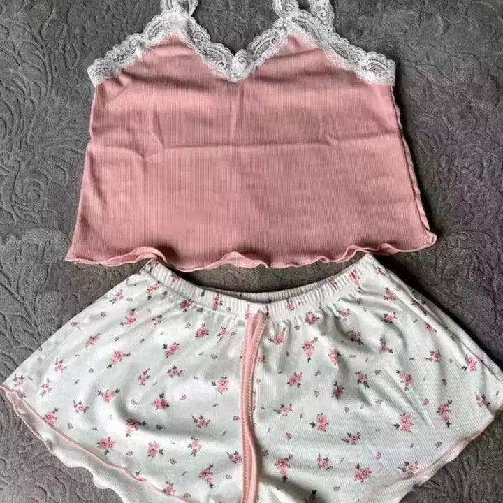 [BUNJANG] Pink Lace Pajama Set / 레이스 핑크 잠옷 세트  3개  20000원