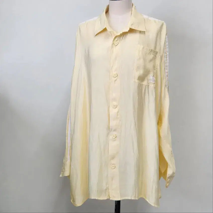 [BUNJANG] Adidas Originals Satin Button-Up Shirt Medium / 아디다스 오리지널스 새틴 버튼업 셔츠 M