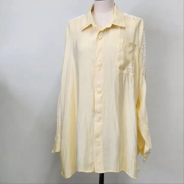 [BUNJANG] Adidas Originals Satin Button-Up Shirt Medium / 아디다스 오리지널스 새틴 버튼업 셔츠 M