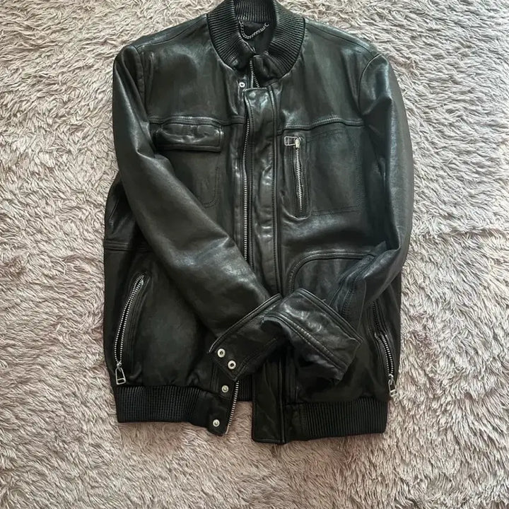 [BUNJANG] Unspecified Brand Lambskin Leather Jacket / 양 가죽 자켓 L(블루종)