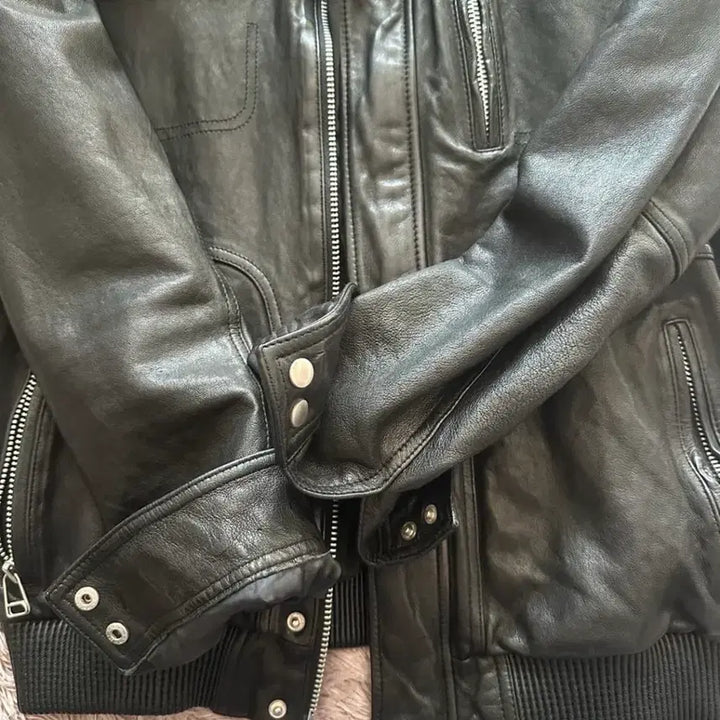 [BUNJANG] Unspecified Brand Lambskin Leather Jacket / 양 가죽 자켓 L(블루종)