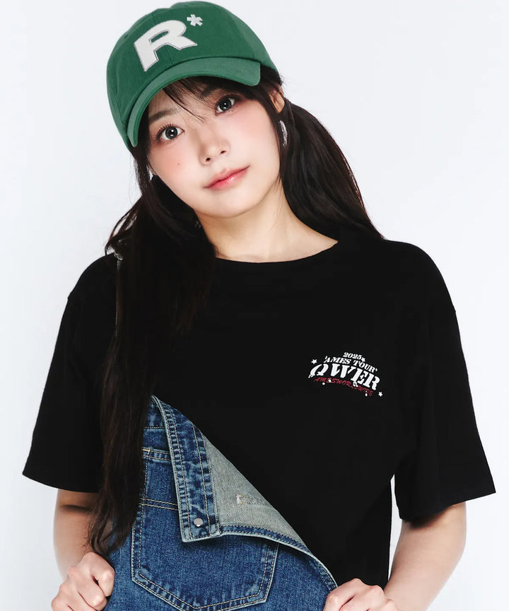 **QWER -Ames-Worldwide QWER WORLD TOUR TEE BLACK