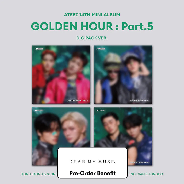 [Pre-Order] ATEEZ - 14TH MINI ALBUM "GOLDEN HOUR : Part.5"(DIGIPACK UNIT Version) + Pre-Order Benefit (Choose Version)