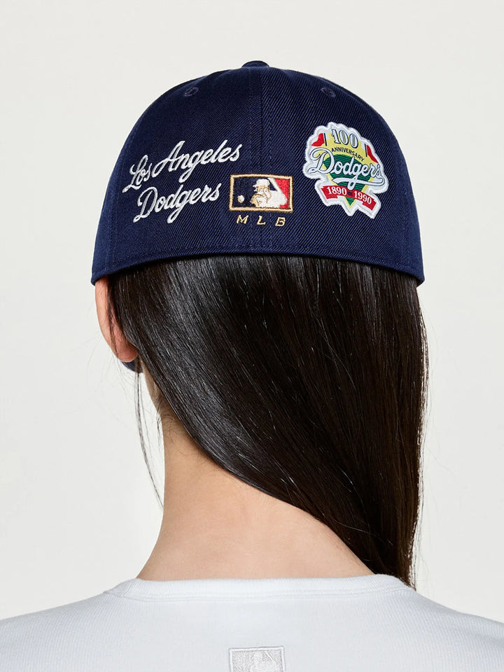 ** [Pre-Order] AESPA - Wearing KARINA MLB Signature Patch Structure Ball Cap LA (Navy)