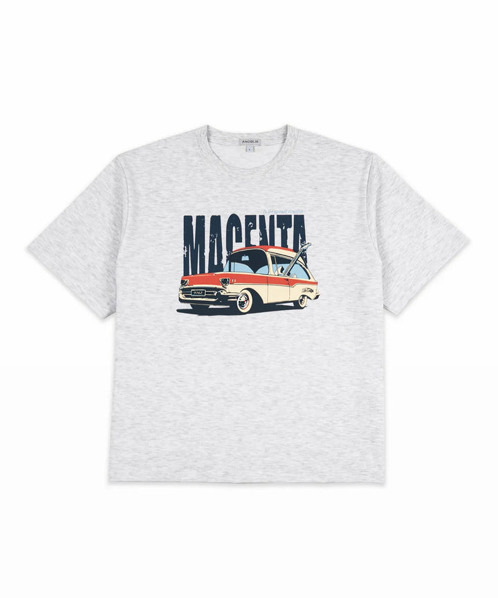 **QWER -Magenta Base Road Tour T-shirt (Melange)