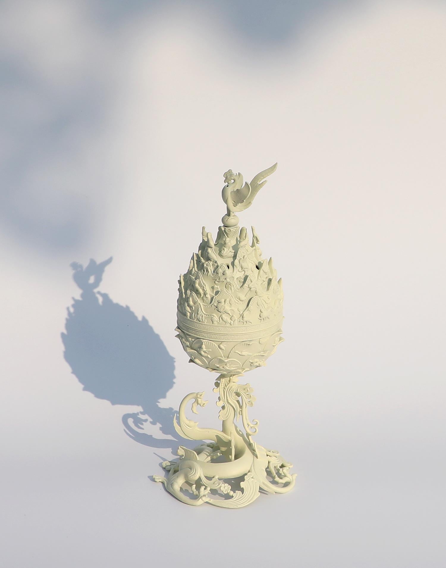 **  Gilt-bronze incense burner miniature