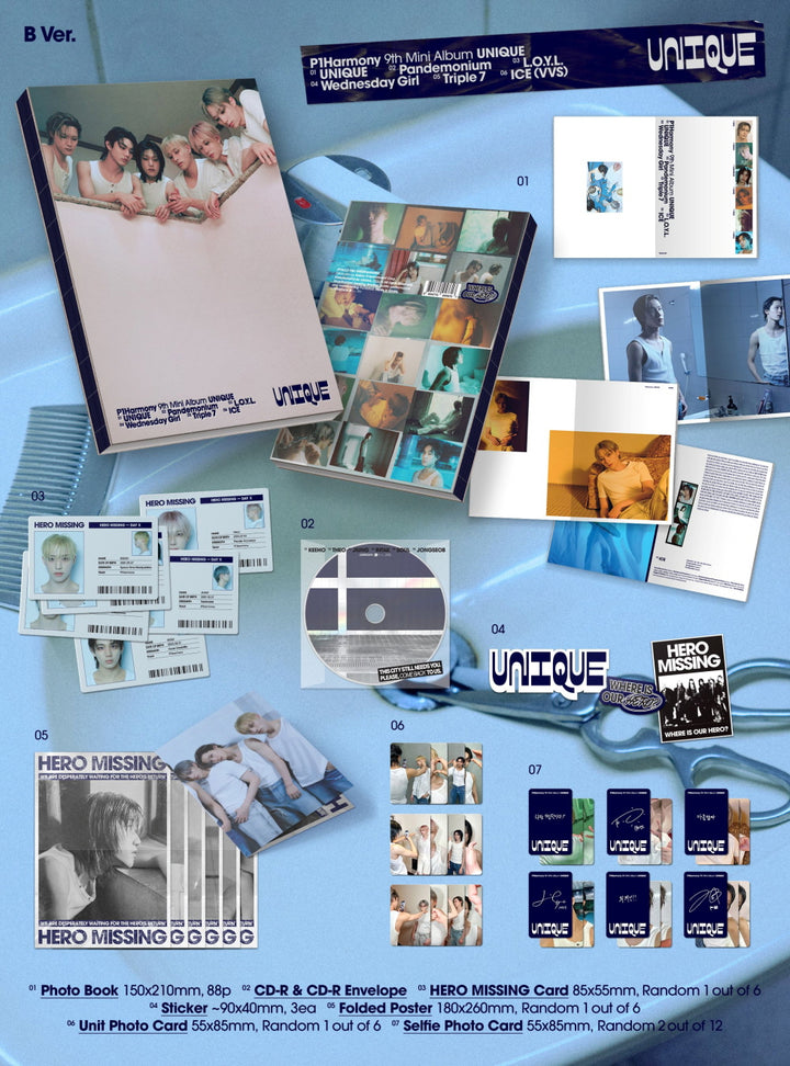 [B2B] P1Harmony - 9th Mini Album [UNIQUE] (Photobook Ver.) / 피원하모니 (P1Harmony - 미니 9집 [UNIQUE] (Photobook Ver.)