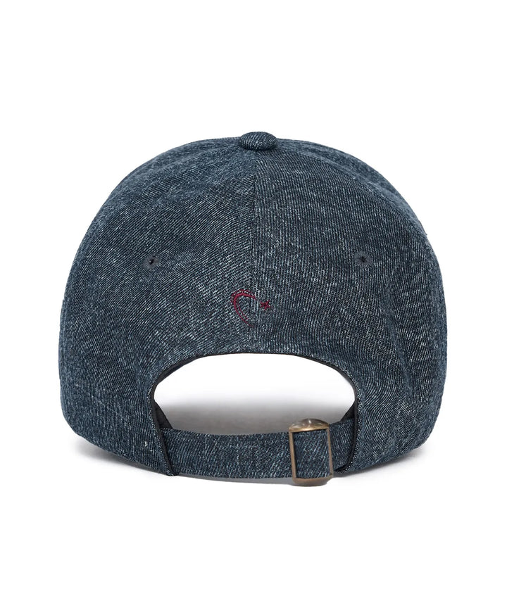 **QWER -Chodan typo graphic embroidered ball cap_dark blue