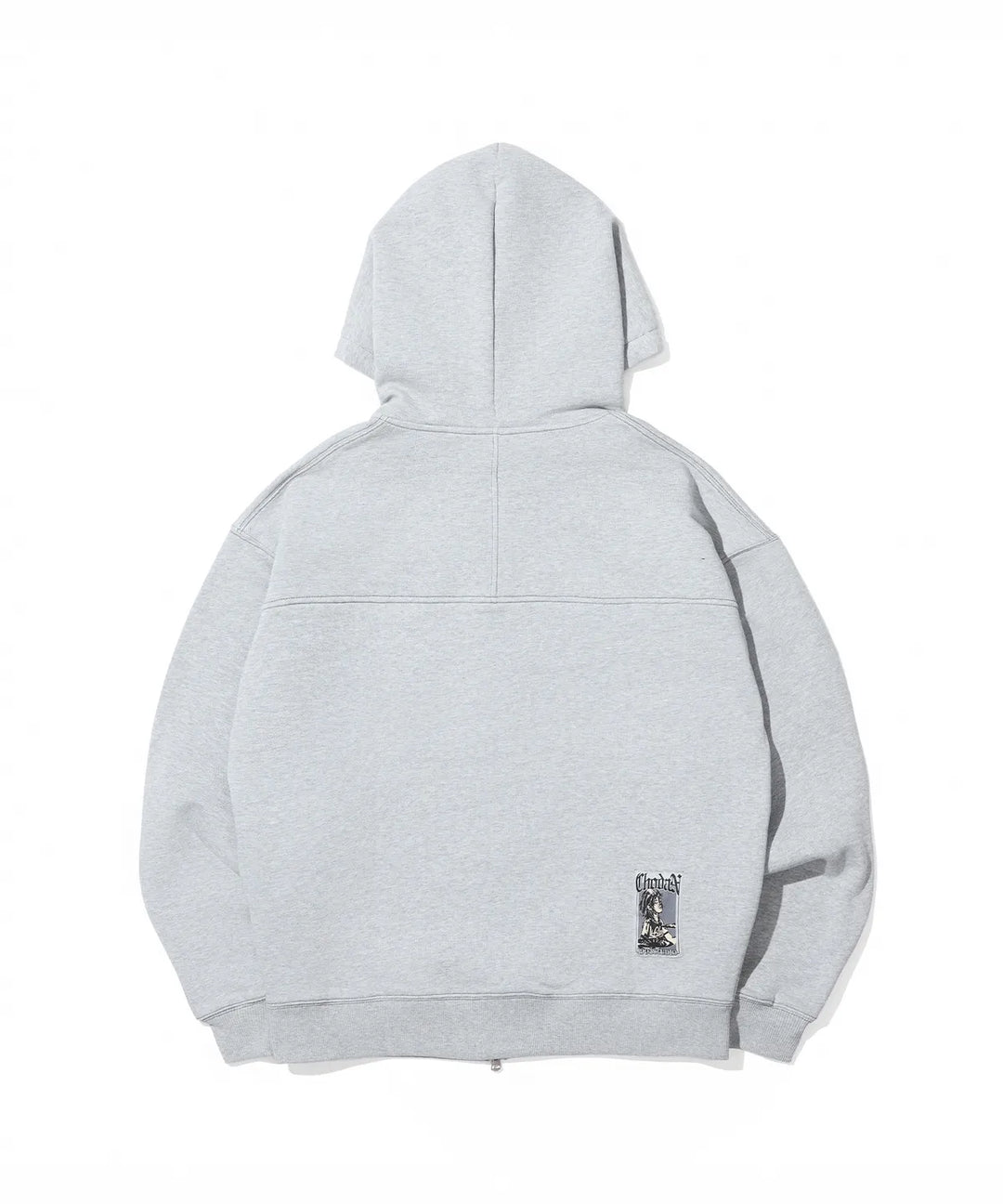 **QWER -Chodan Applique Graphic Hooded Zip-Up_Gray