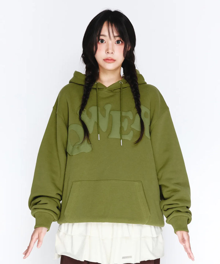 **QWER -Ames-Worldwide  BASIC APPLIQUE SWEATSHIRT GREEN