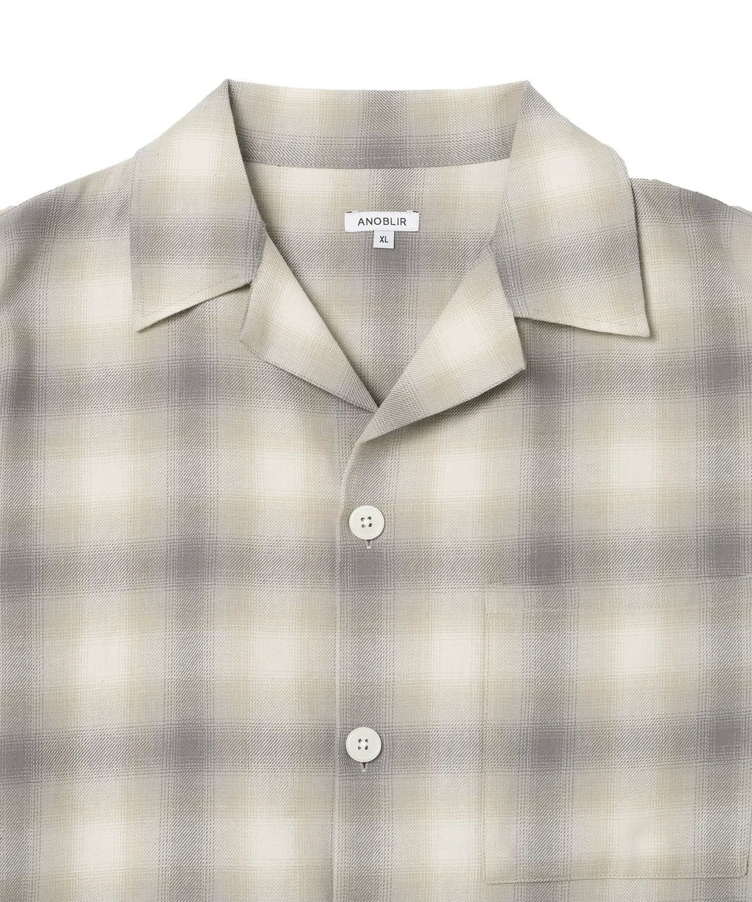 **QWER -Magenta Ombre checkered flare shirt [Khaki]