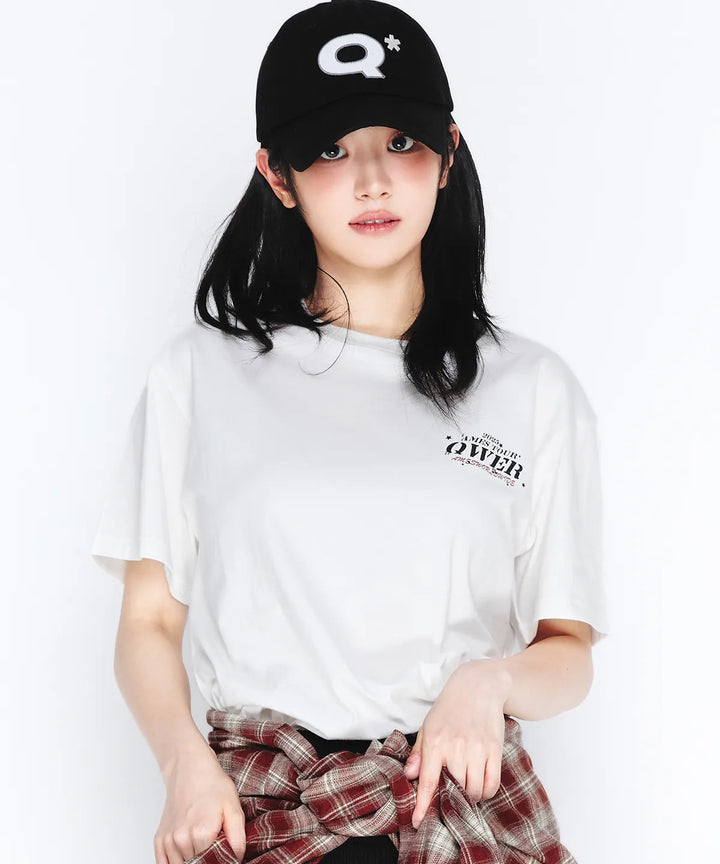 **QWER -Ames-Worldwide QWER WORLD TOUR TEE WHITE