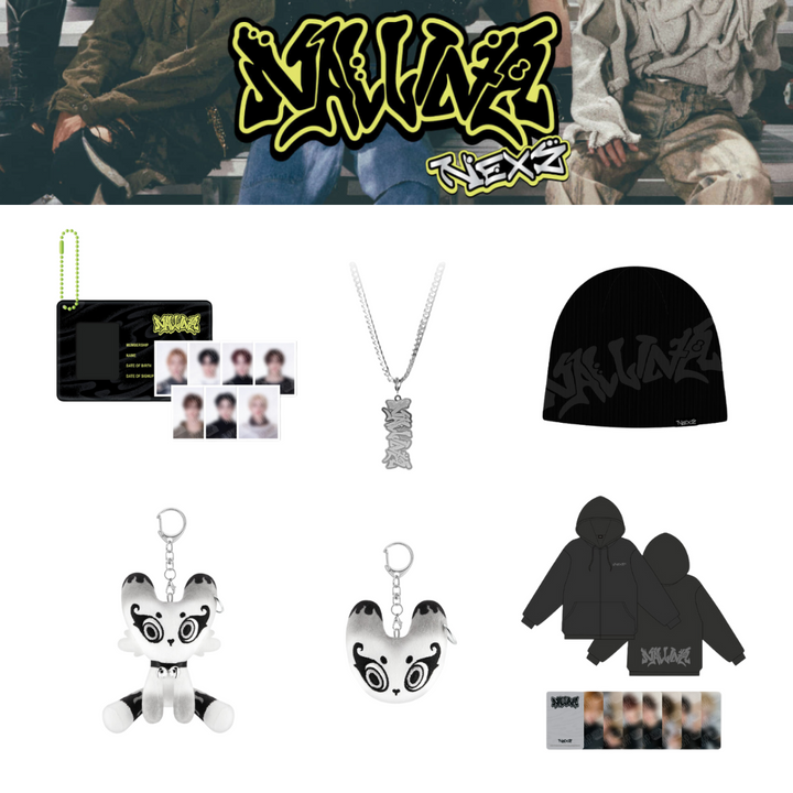 [Pre-Order] NEXZ- "NALLINA" Official MD (CHARACTER PLUSH FACE Ver,CHARACTER PLUSH,NECKLACE,BEANIE,HOOD ZIP-UP,ID PHOTO HOLDER SET)