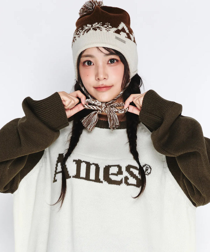 **QWER -Siyeon BASIC RAGLAN PULLOVER KNIT KHAKI