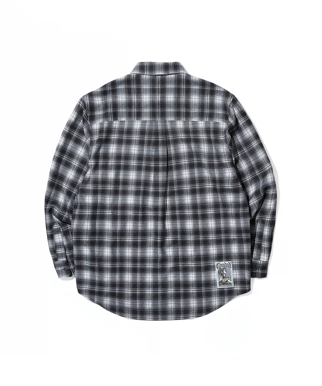 **QWER -Chodan - Signature Pose Embroidery Check Shirt_Black