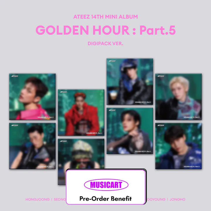 [Pre-Order] ATEEZ - 14TH MINI ALBUM "GOLDEN HOUR : Part.5"(DIGIPACK Version) + Pre-Order Benefit (Choose Version)
