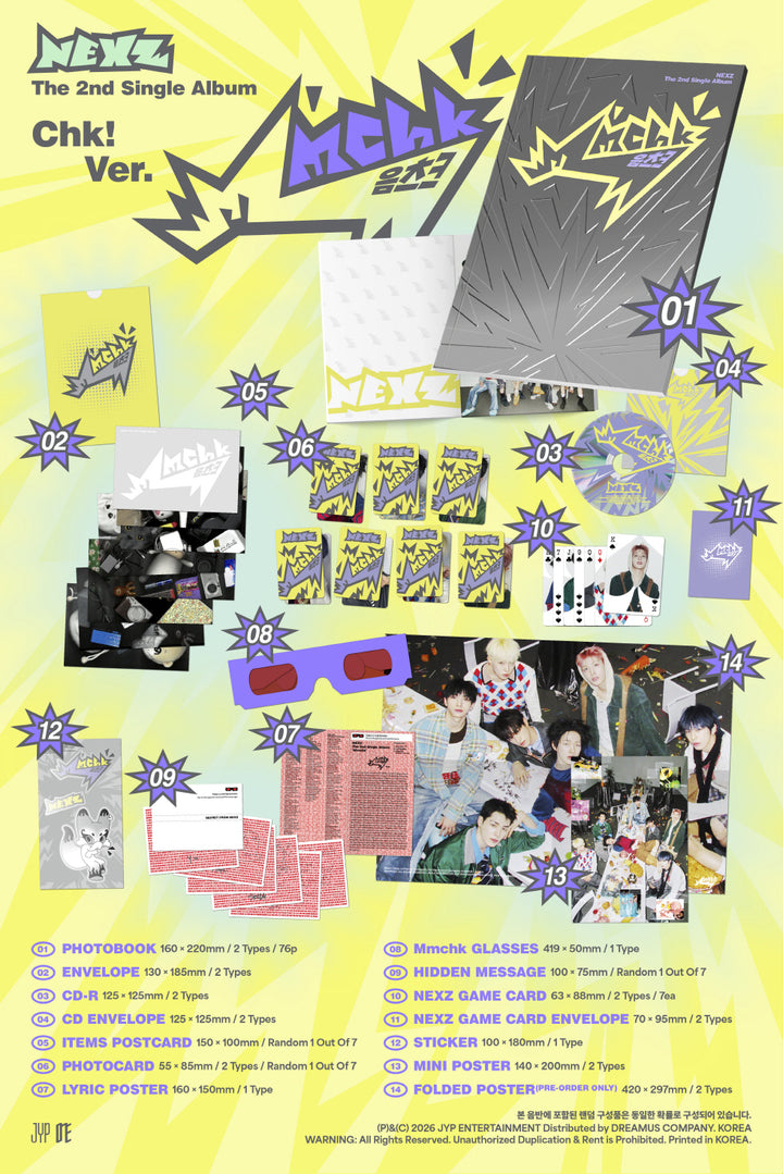[B2B] NEXZ - 2nd Single Album [Mmchk] (Random Ver.) / [음반사 도매] NEXZ (넥스지) - 싱글 2집 [Mmchk] 2종 중 랜덤