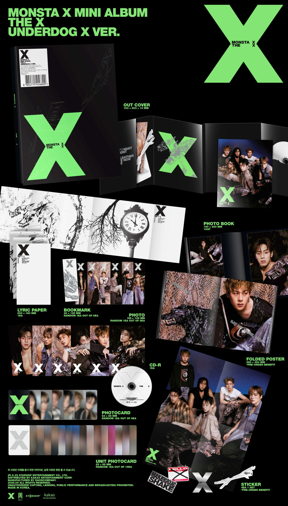 [B2B] MONSTA X - THE X (13th Mini Album) (Apple Music POB Photocard Included) / 몬스타엑스 (MONSTA X) - 미니 13집 [THE X] (애플뮤직 특전포함),
