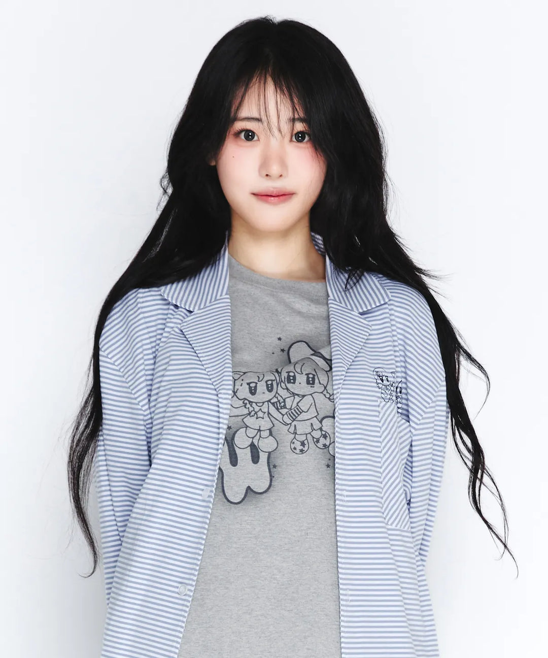 **QWER -Ames-Worldwide QWER CHARACTER TEE GREY