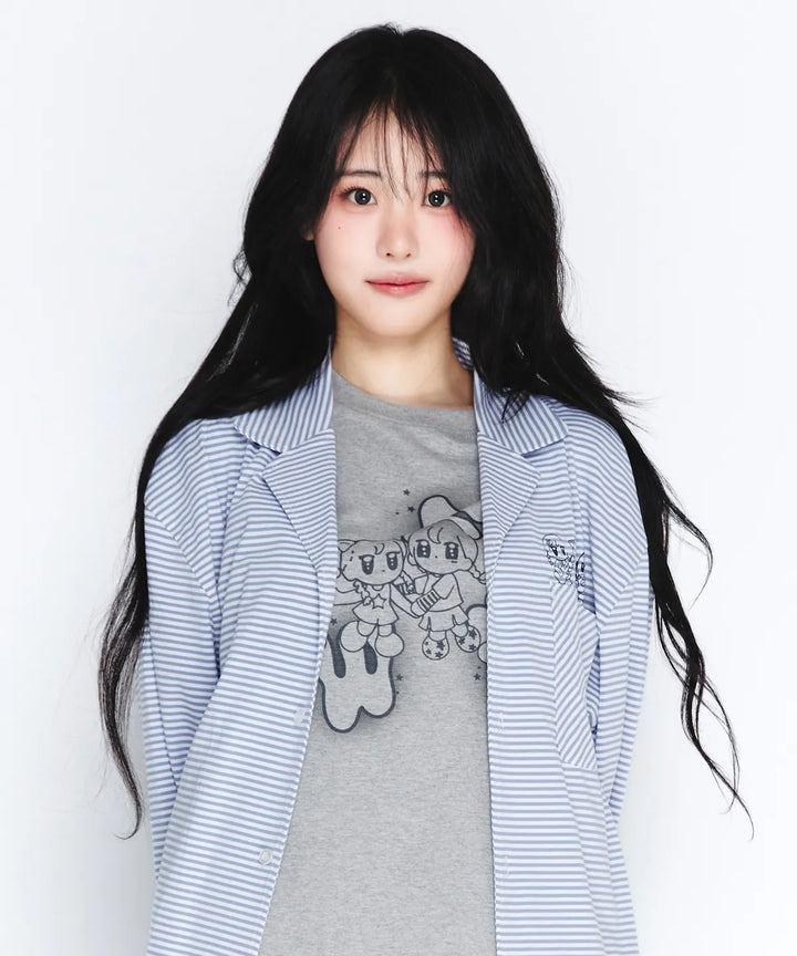 **QWER -Ames-Worldwide QWER CHARACTER TEE GREY