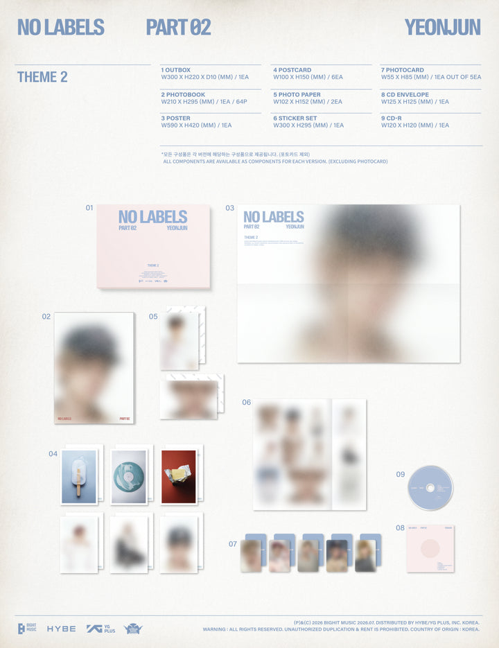 [B2B] YEONJUN - NO LABELS: PART 02 (3 Ver. Available) / (3종) 연준 (YEONJUN) - NO LABELS: PART 02