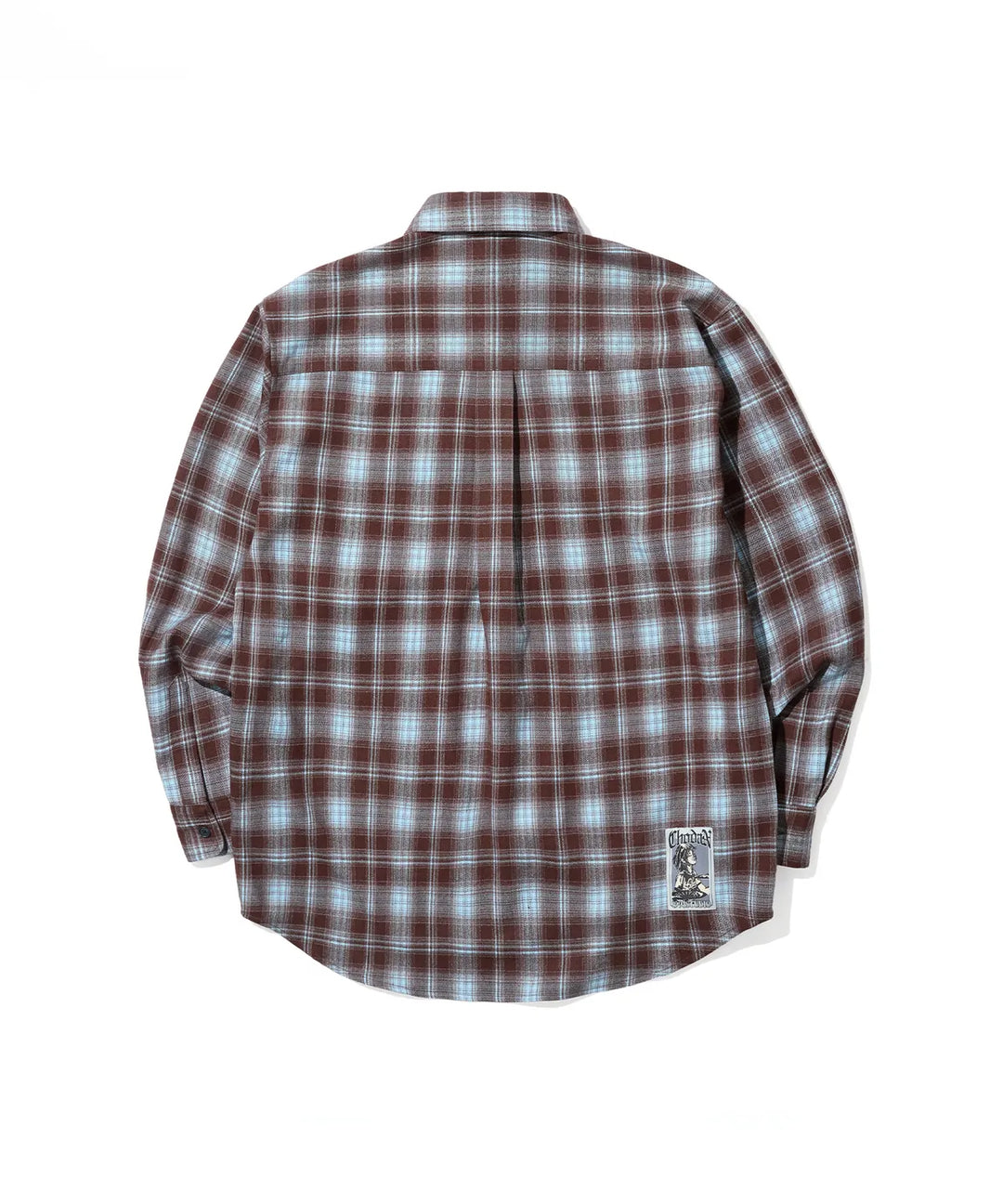 **QWER -Chodan Signature Pose Embroidered Check Shirt_Brown