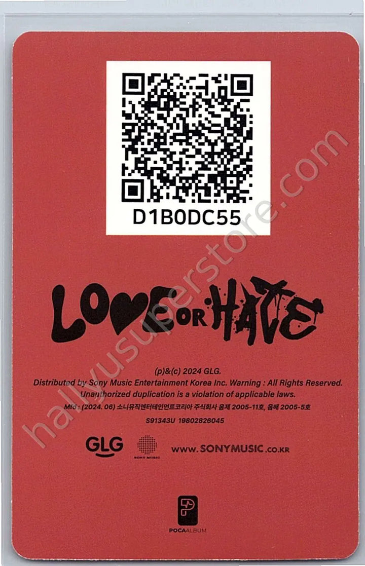 H1-KEY - Hwiseo - LOVE or HATE poca album qr card true version