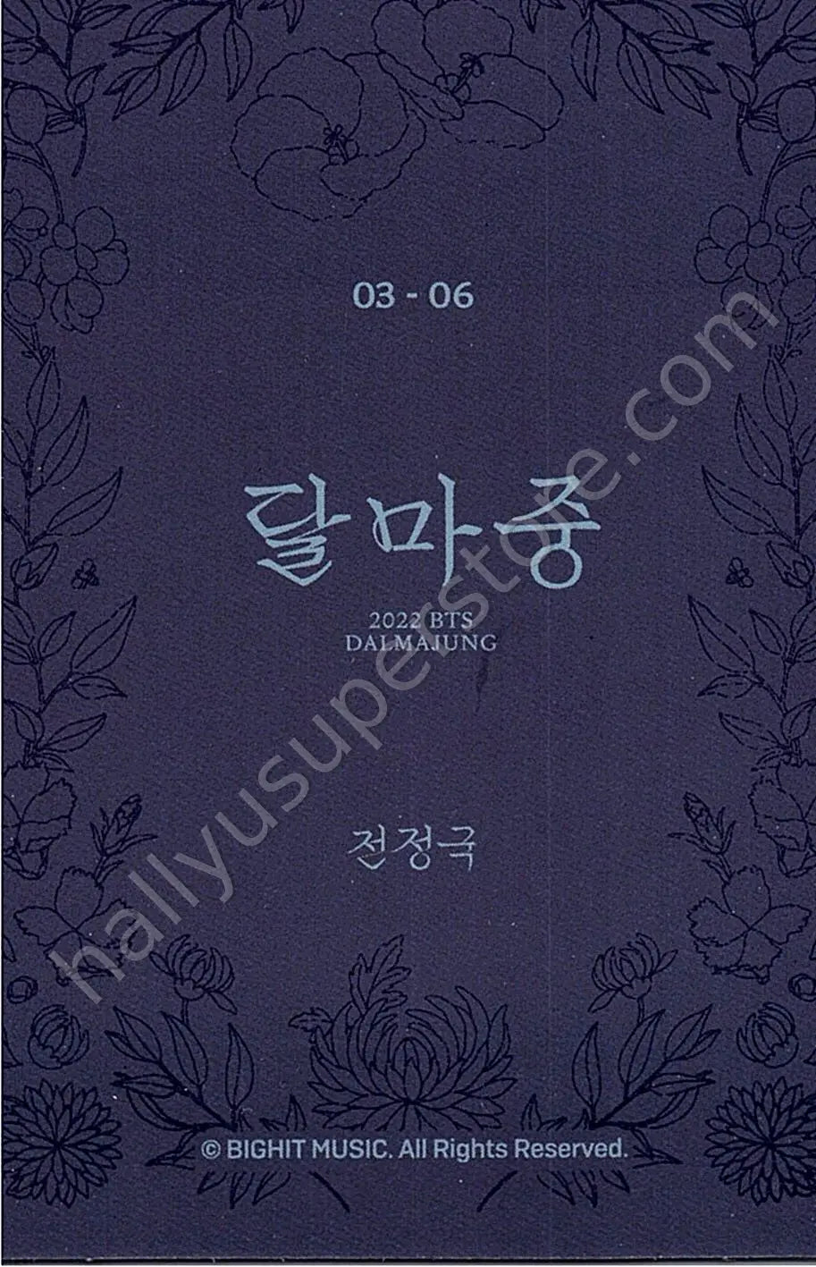 BTS - Jungkook - BTS - Jungkook - Dalmajung 2022 Other mini photocard