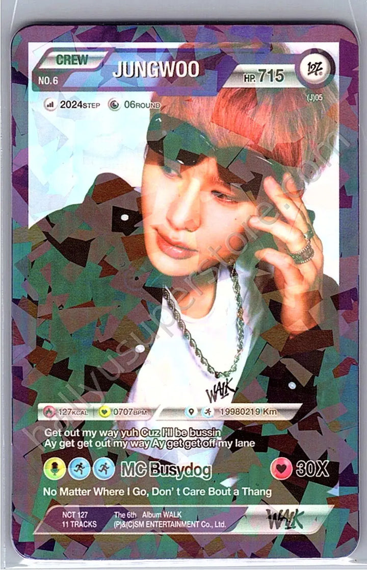 NCT 127 - Jungwoo - Walk album photocard character card version holographic (hologram) id card