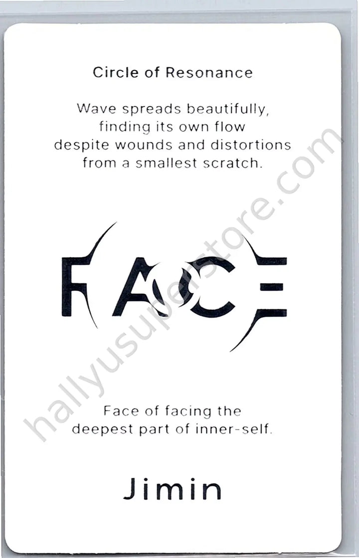 BTS - Jimin - BTS - Jimin - Face Album album photocard invisible face ver.