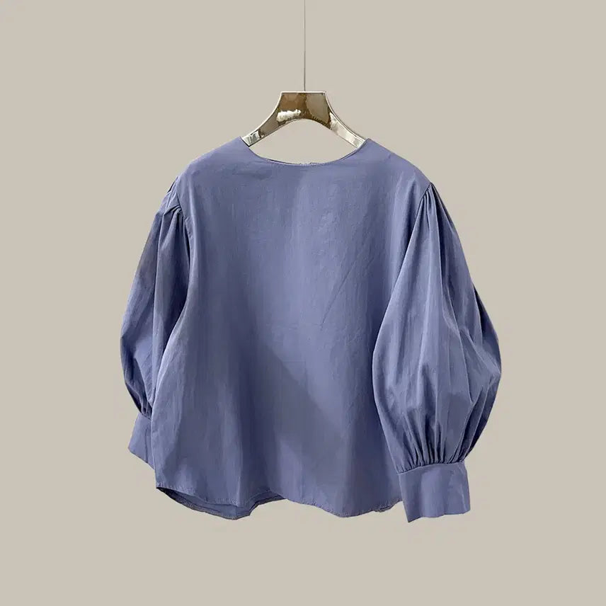 [BUNJANG] Susan Closet Loose Fit Round Neck Puff Sleeve Blouse / 수잔클로젯 루즈핏 라운드 퍼프소매 블라우스 (T4874)