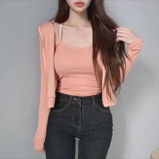 [BUNJANG] Five Closet Macaron Zip-up Set / 파이브클로젯 메이드 마카롱 집업 set (3가지색)