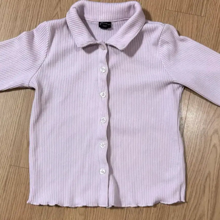 [BUNJANG] Lavender Pink Ribbed Cardigan / 라벤더핑크 골지 카라 가디건