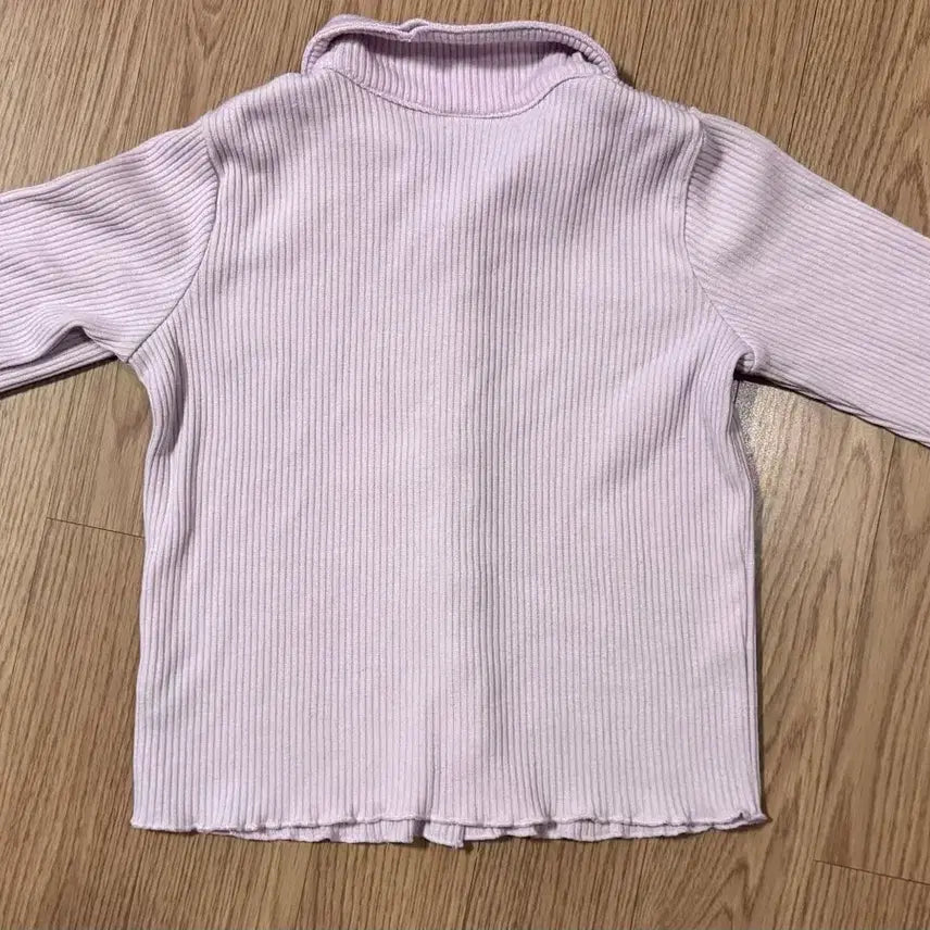 [BUNJANG] Lavender Pink Ribbed Cardigan / 라벤더핑크 골지 카라 가디건