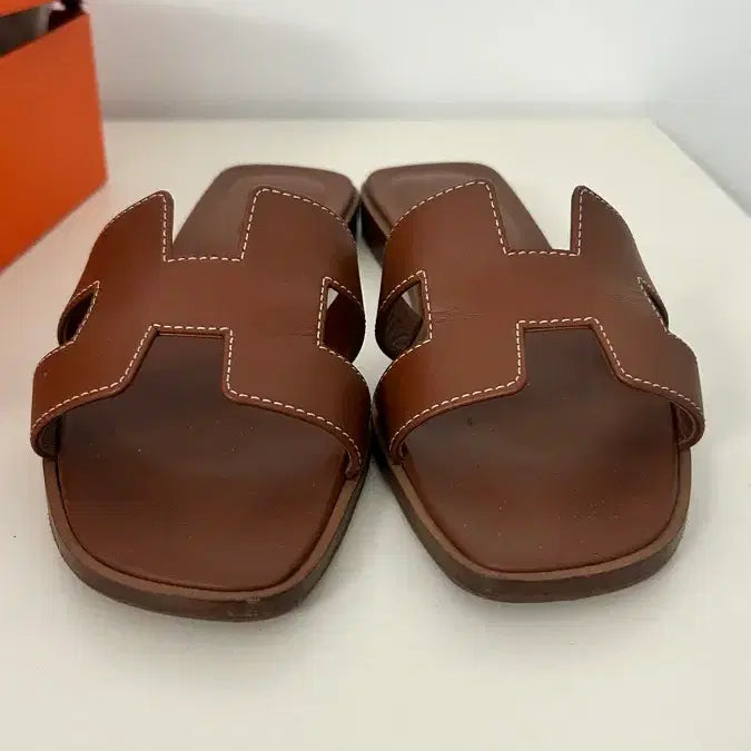[BUNJANG] Hermes Oran Brown Sandals Size 37 / 에르메스 오란 브라운 샌들 37/가격조정없음