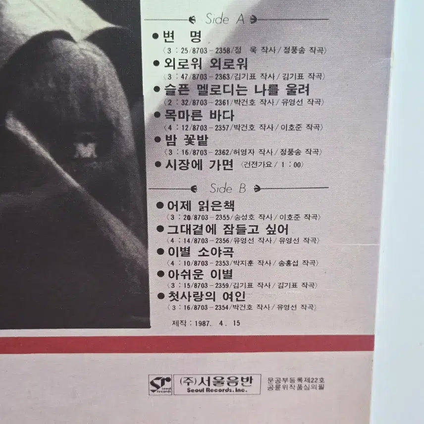 [BUNJANG] Goo Chang-mo 1st Album LP / 구창모 1집  LP앨범