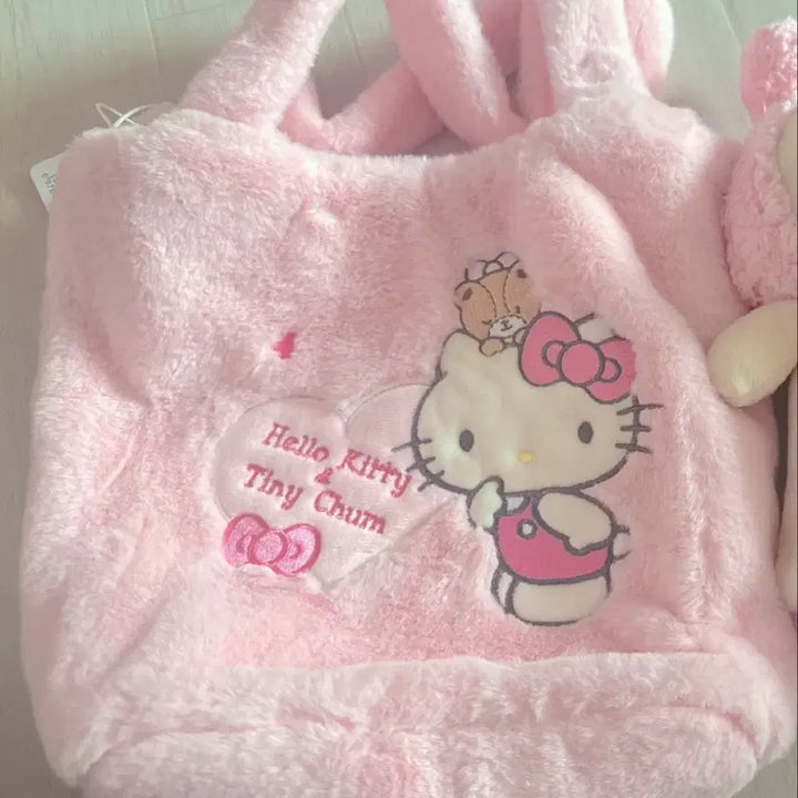 [BUNJANG] Hello Kitty Pink Handbag / 보들보들 헬로키티 핑크색 가방