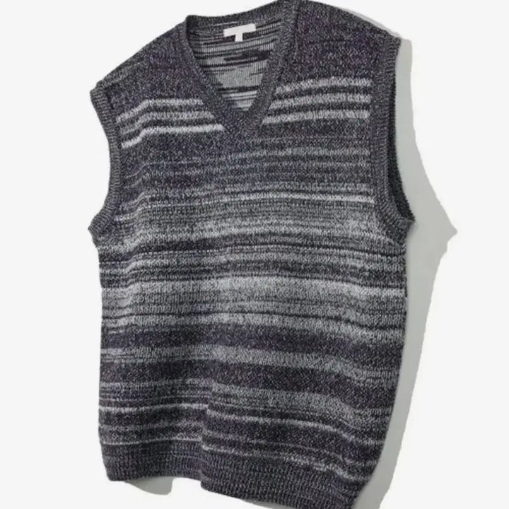 [BUNJANG] KIMUUE Irregular Stripe Knit Vest / 키뮤어 이레귤러 스트라이프 니트 베스트