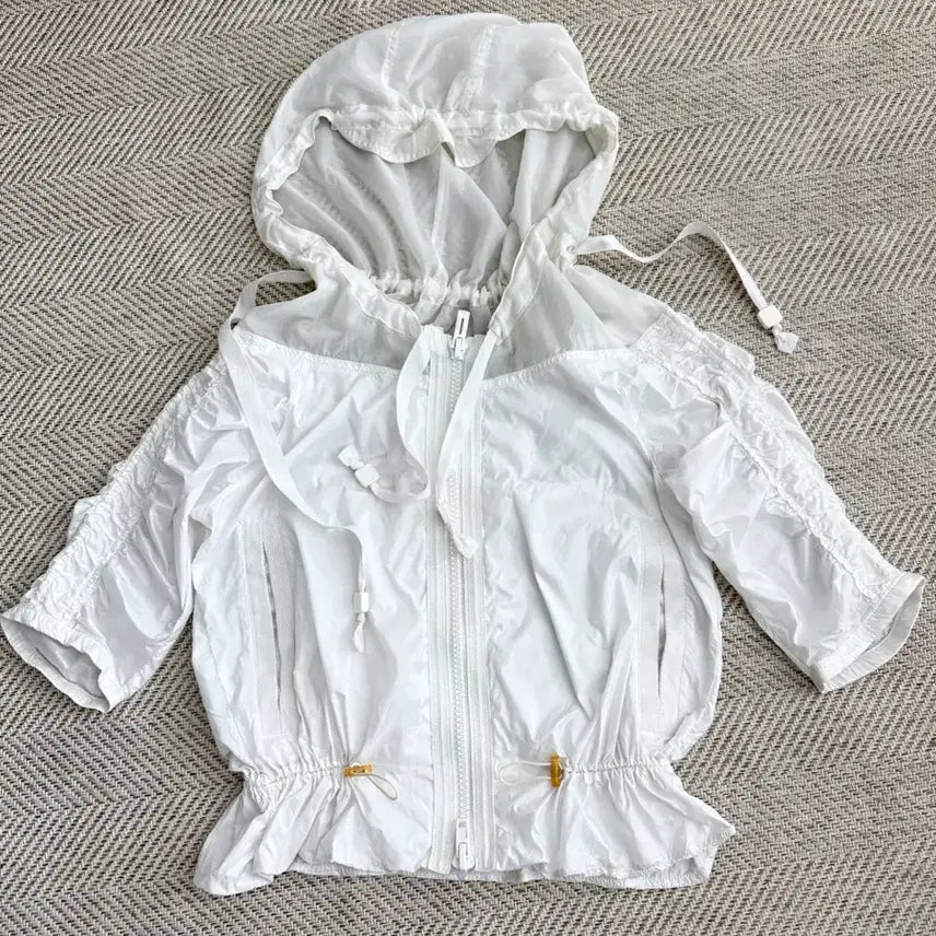 [BUNJANG] Adidas Stella McCartney White Windbreaker Jacket / 아디다스x스텔라멕카트니 흰색 바람막이