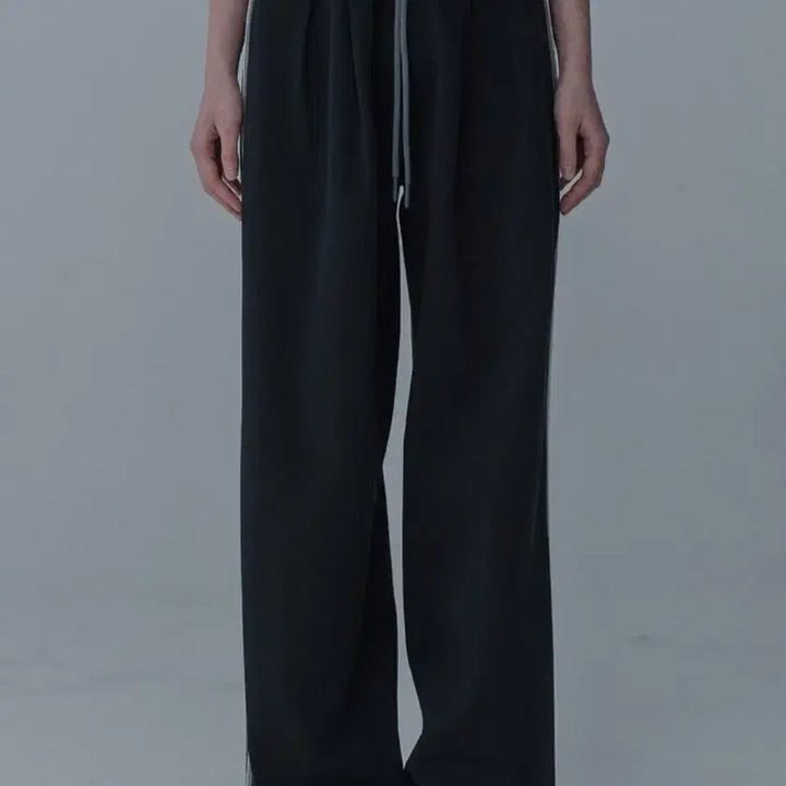 [BUNJANG] MARSUNEVEIL Taping Wide Pants Black / 마스언에브릴 테이핑 와이드 팬츠 블랙