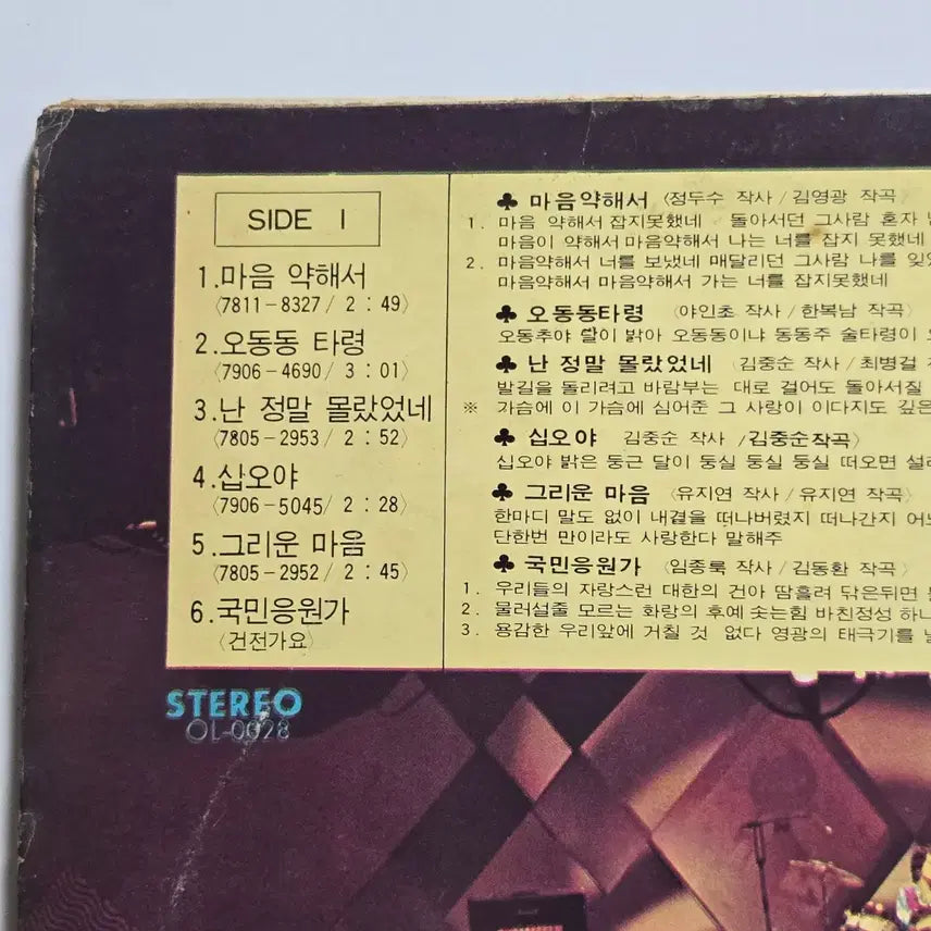 [BUNJANG] The Wild Cats "Doolgoyangideul" LP Vinyl Record / The Wild Cats 들고양이들 LP 레코드판