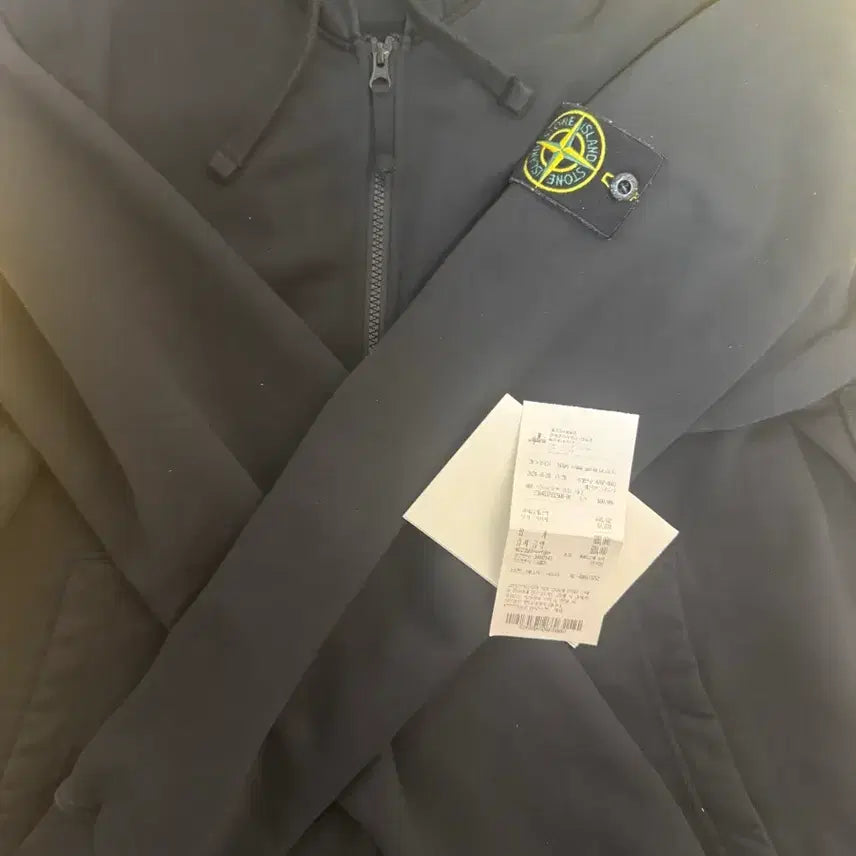 [BUNJANG] Stone Island Hooded Zip-Up Black / (XL) 스톤아일랜드 후드집업 블랙
