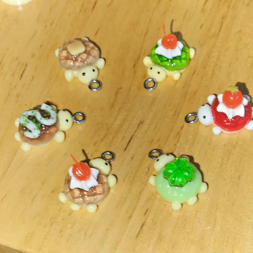 [BUNJANG] Aramode Pudding Object Keychain Set / 레진 푸딩 오브제 키링 아라모드 크림소다 거북이 말차 녹차