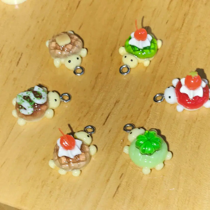 [BUNJANG] Aramode Pudding Object Keychain Set / 레진 푸딩 오브제 키링 아라모드 크림소다 거북이 말차 녹차